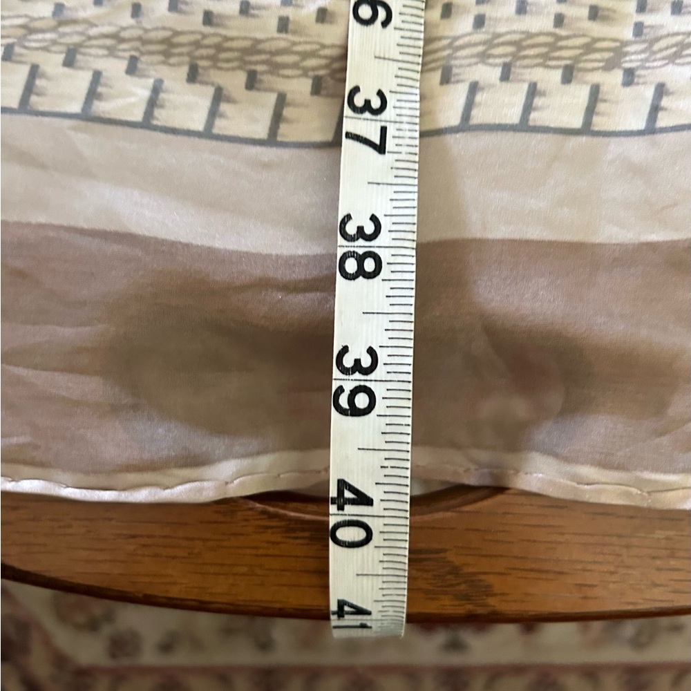 Vintage Tan & Cream Silk Chiffon Scarf - Picture 13 of 13